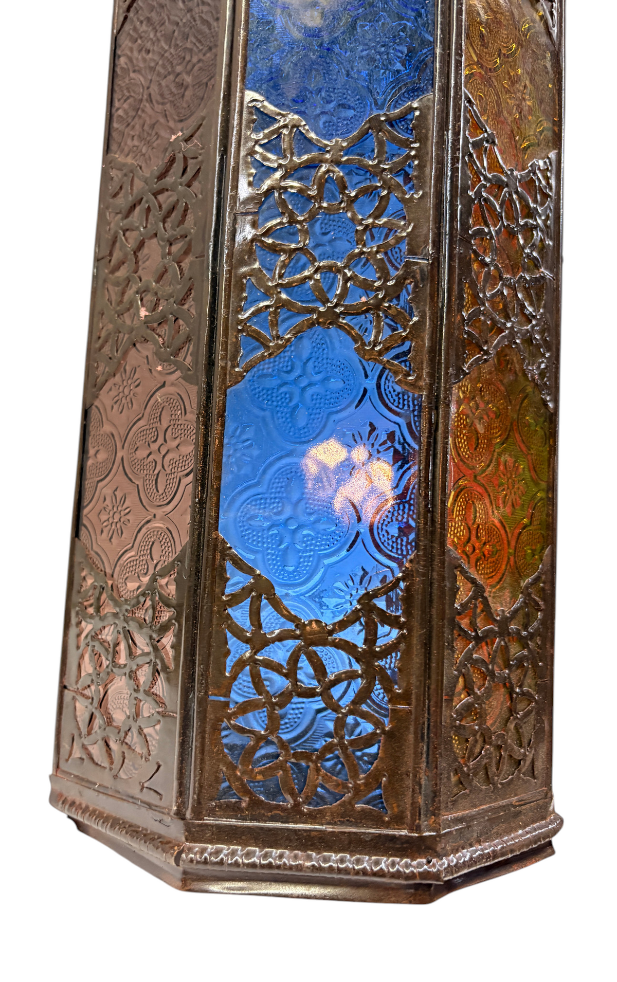 Cast Zinc Mosaic Lantern Sconce