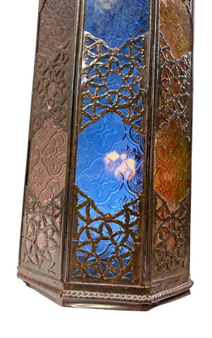 Cast Zinc Mosaic Lantern Sconce