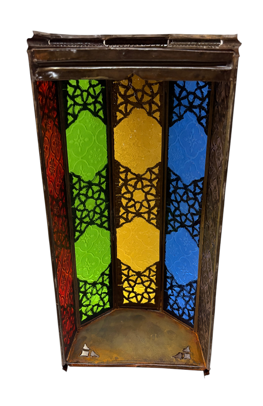 Cast Zinc Mosaic Lantern Sconce