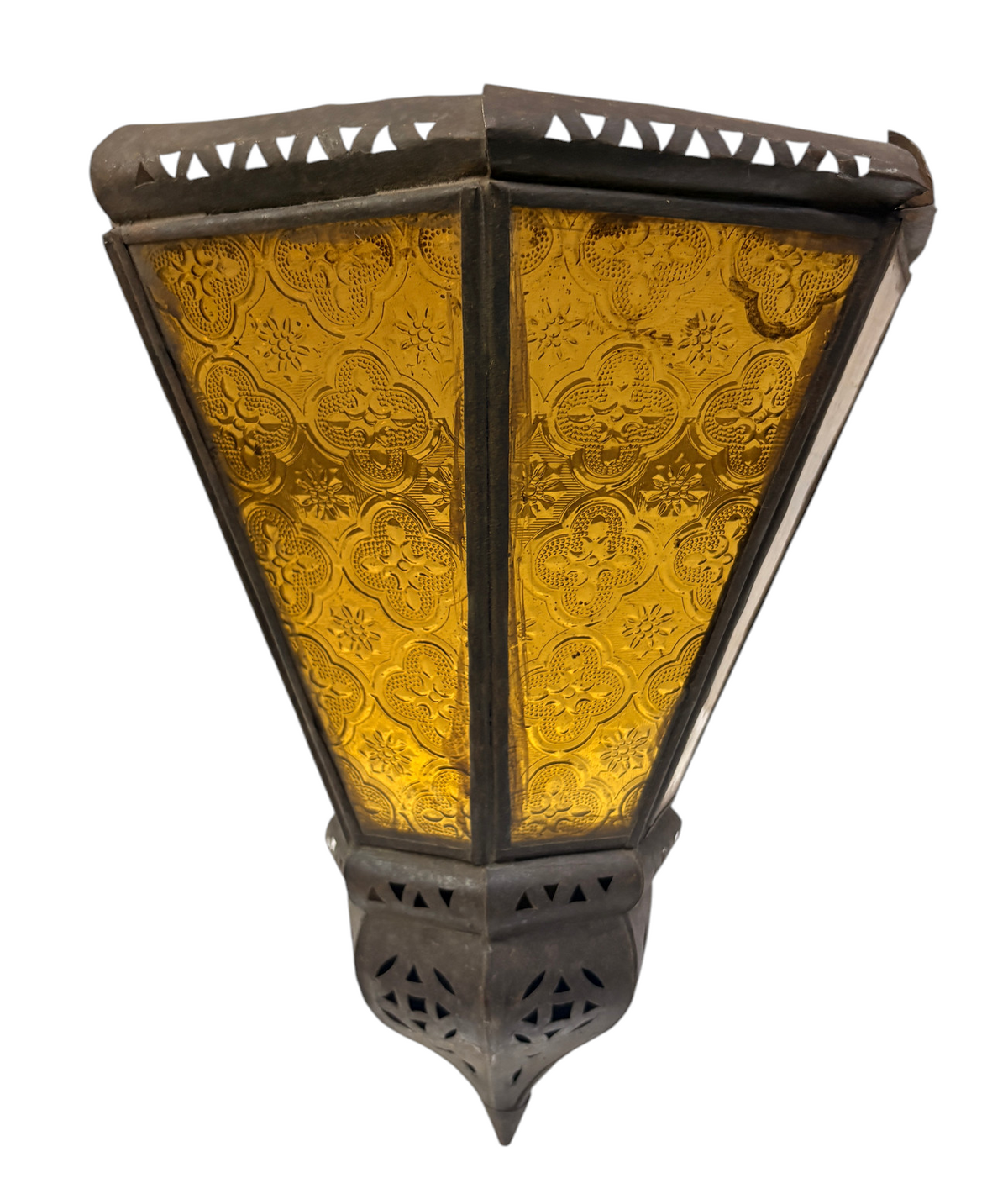 Fan-Shaped Stained Glass Sconce