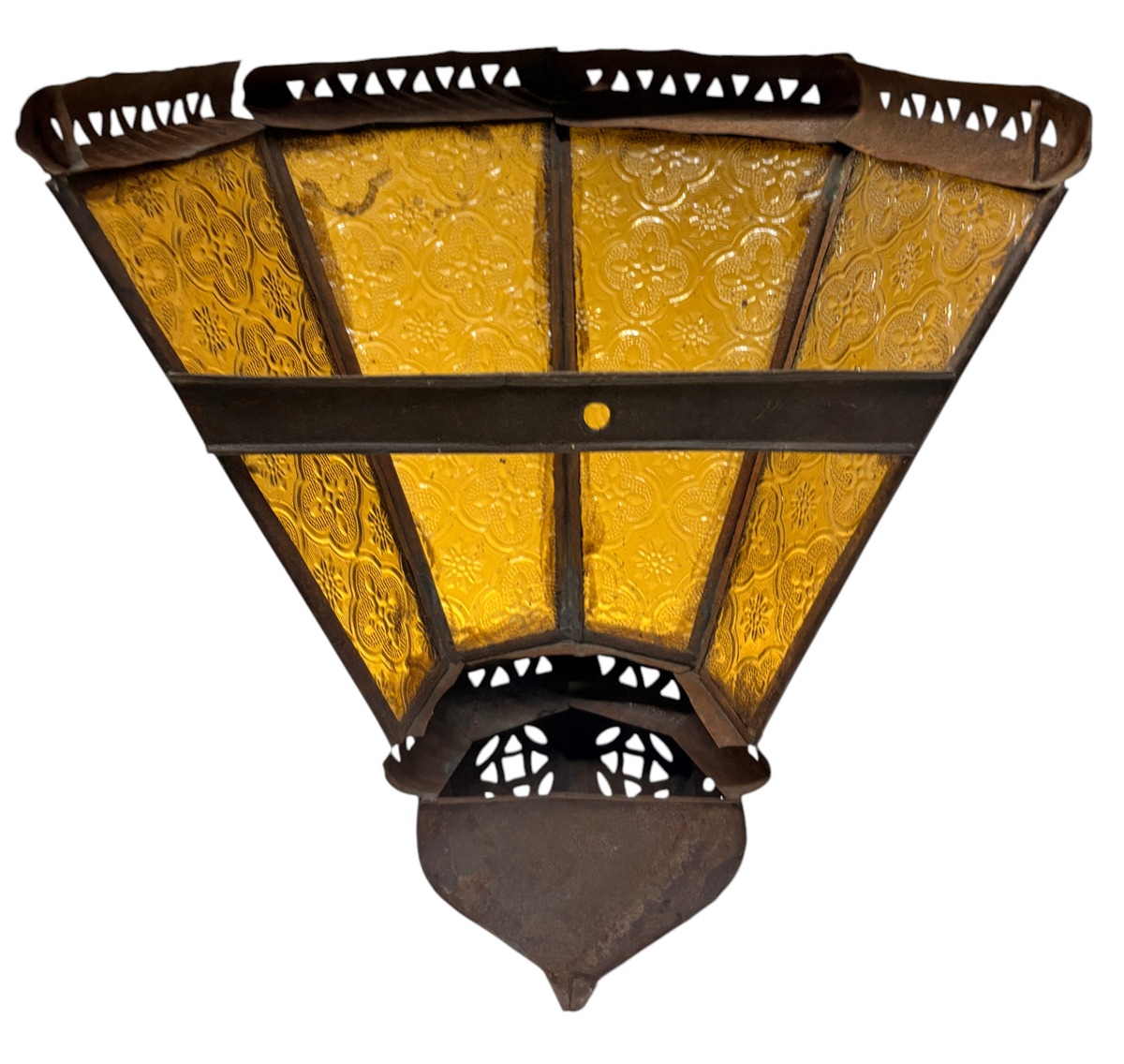 Fan-Shaped Stained Glass Sconce
