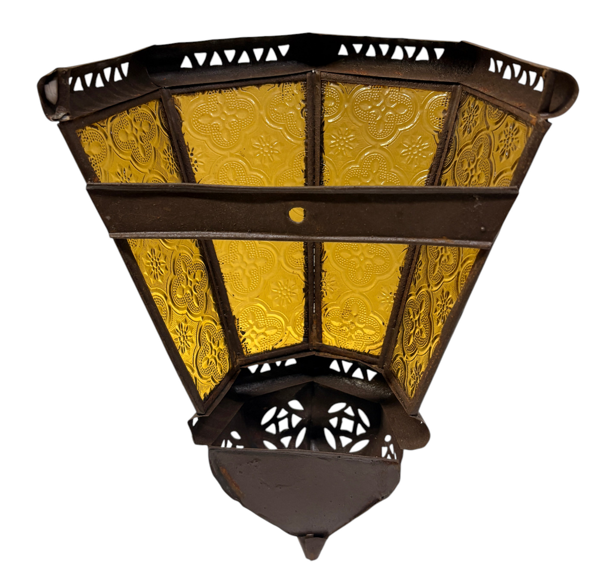 Fan-Shaped Stained Glass Sconce