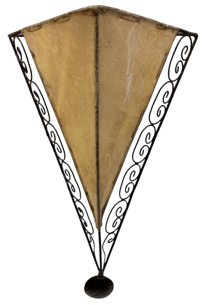 Dyed Henna Sconce with Wrought Iron Scroll Frame