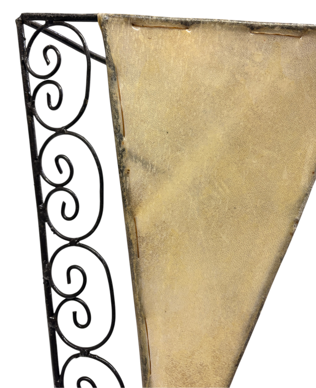 Dyed Henna Sconce with Wrought Iron Scroll Frame