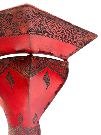 Dyed Henna Sconce with Etched Roof Panel
