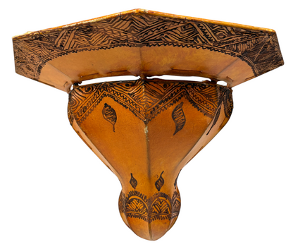 Dyed Henna Sconce with Etched Roof Panel