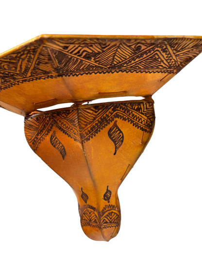 Dyed Henna Sconce with Etched Roof Panel