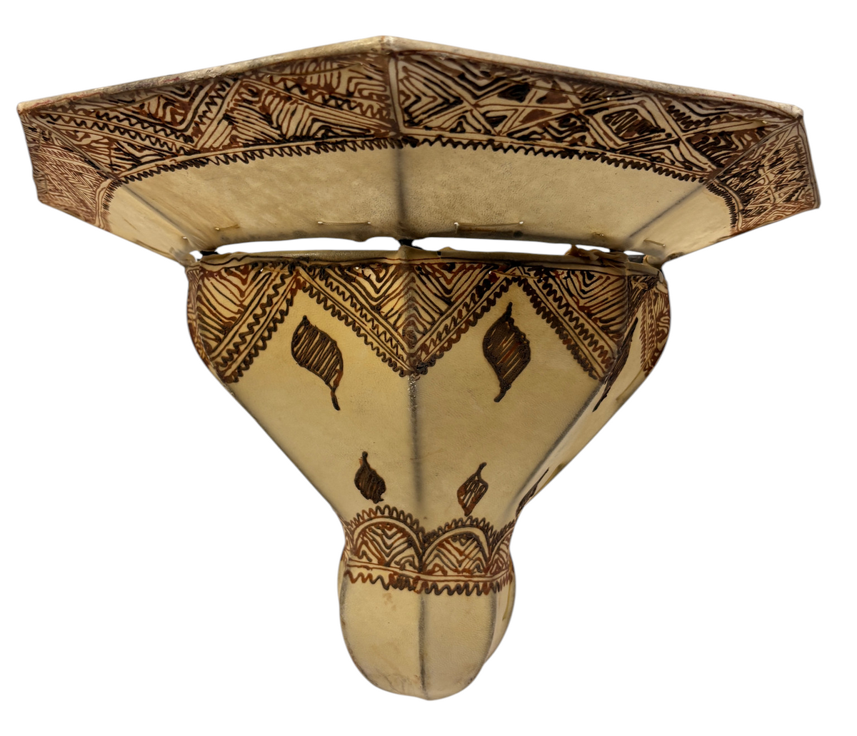 Dyed Henna Sconce with Etched Roof Panel