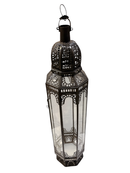 Tall Standing Lantern with Clear Glass