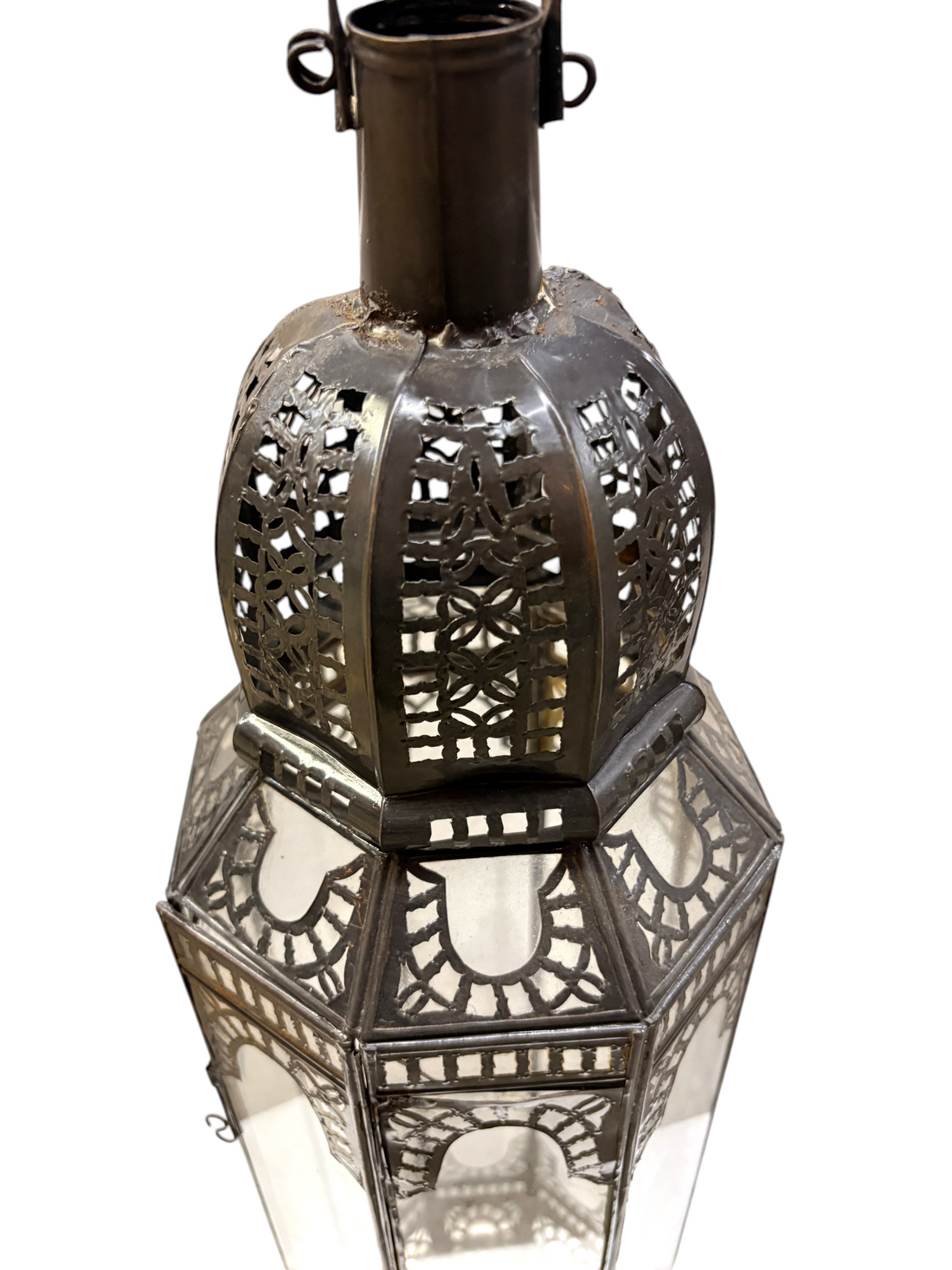 Tall Standing Lantern with Clear Glass