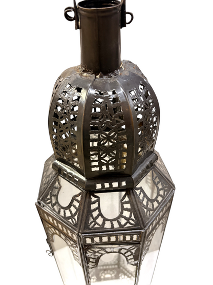 Tall Standing Lantern with Clear Glass