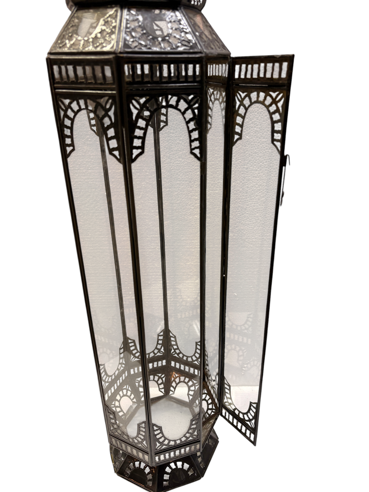 Tall Standing Lantern with Clear Glass