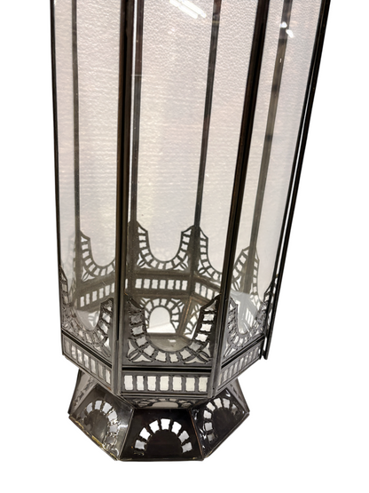 Tall Standing Lantern with Clear Glass