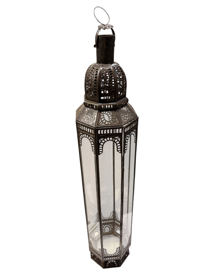 Tall Standing Lantern with Clear Glass