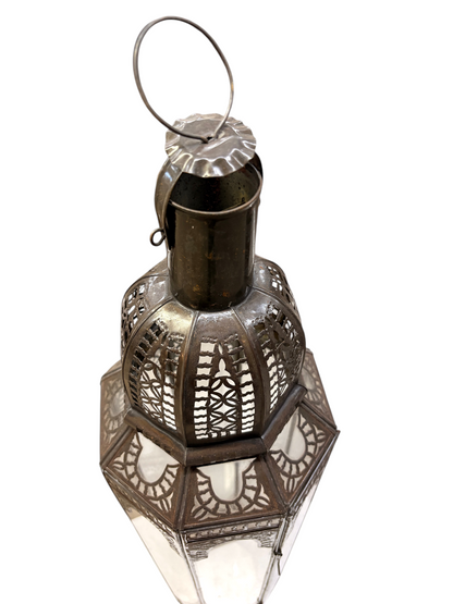 Tall Standing Lantern with Clear Glass