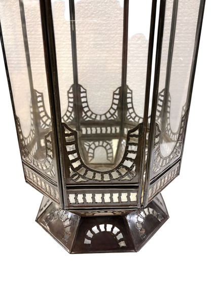Tall Standing Lantern with Clear Glass