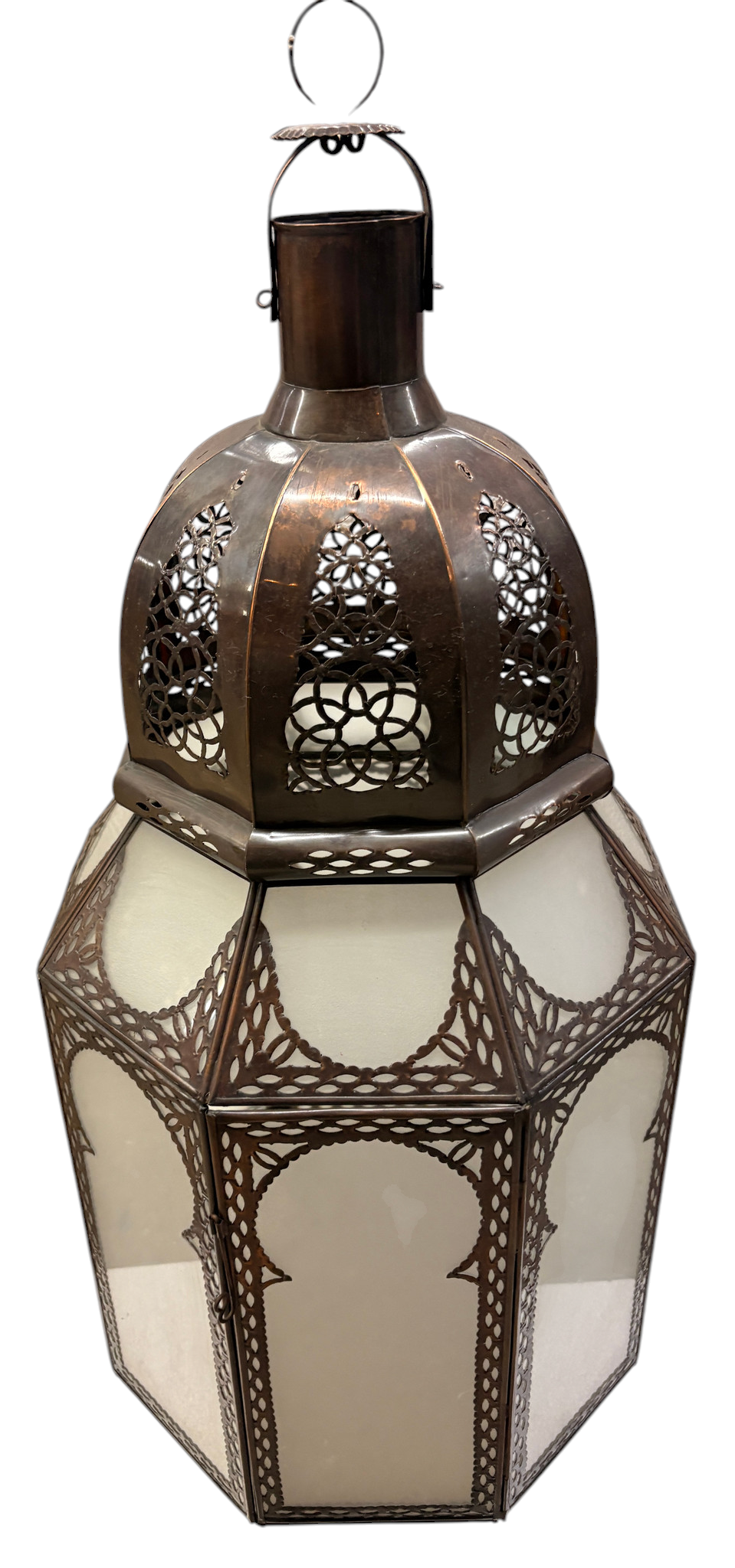 Pierced Zinc Hexagonal Lantern
