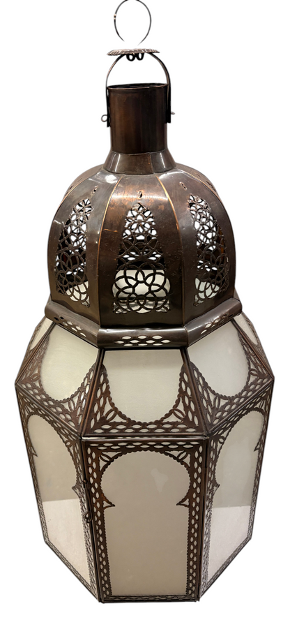 Pierced Zinc Hexagonal Lantern