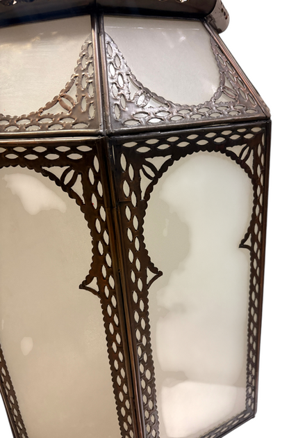 Pierced Zinc Hexagonal Lantern