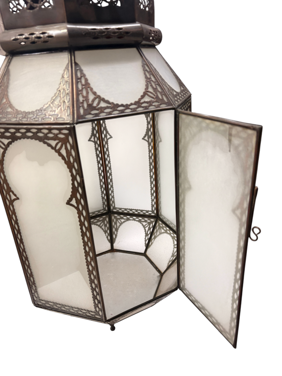 Pierced Zinc Hexagonal Lantern