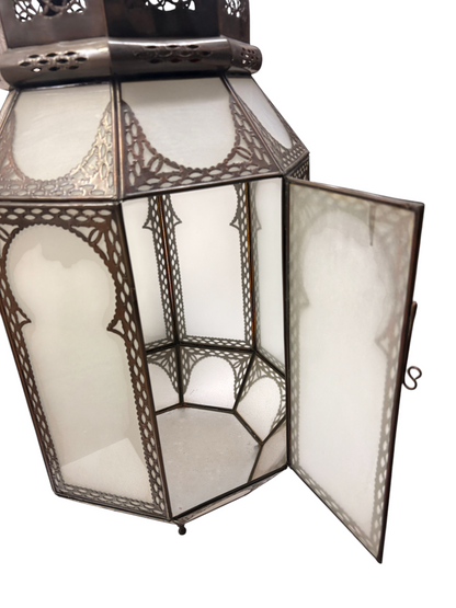 Pierced Zinc Hexagonal Lantern