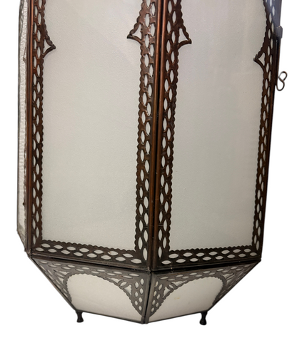Pierced Zinc Hexagonal Lantern