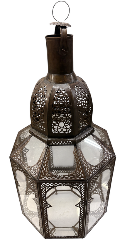 Pierced Zinc Hexagonal Lantern