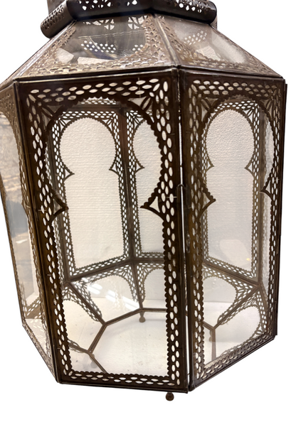Pierced Zinc Hexagonal Lantern