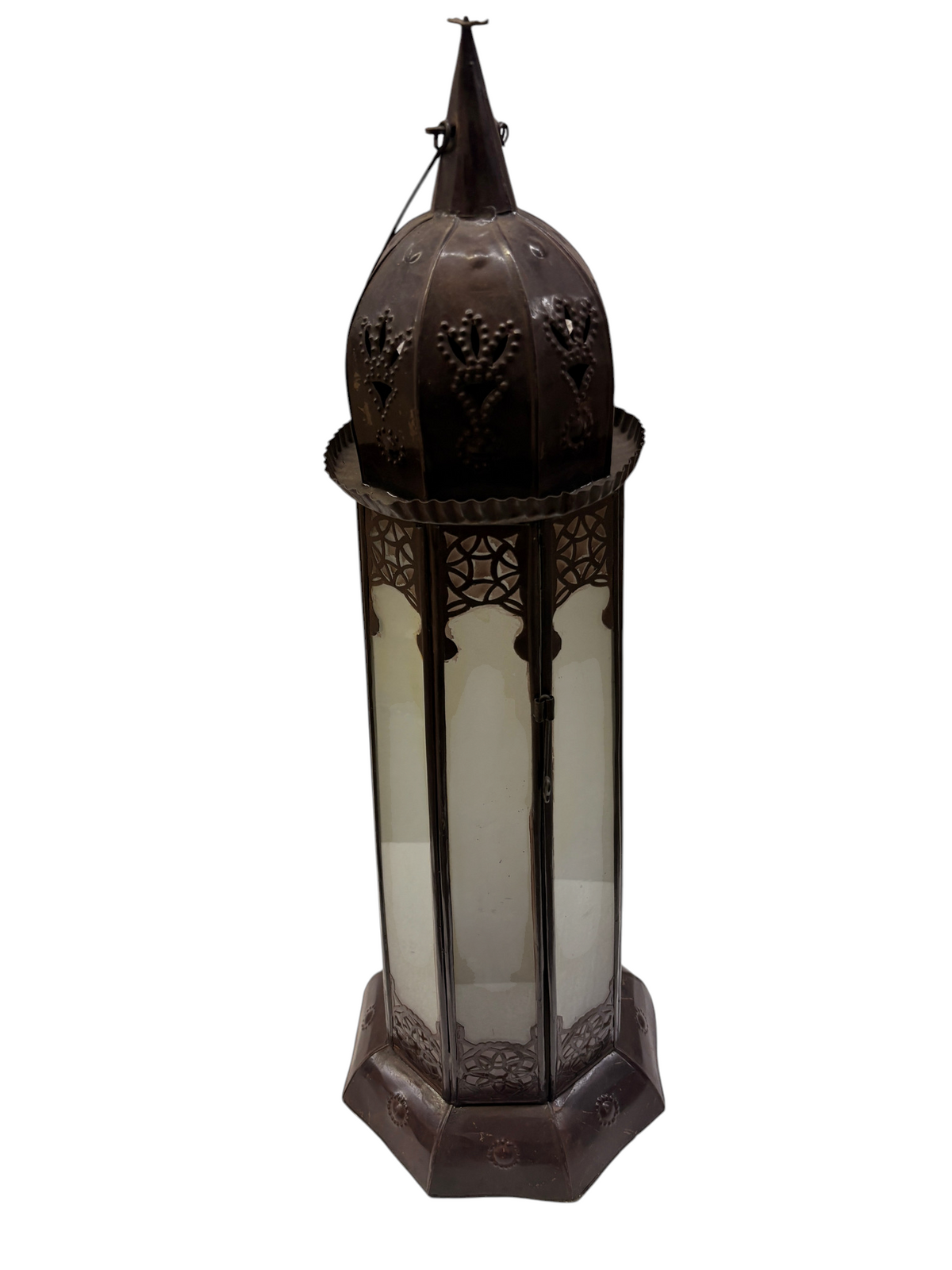 Hexagonal Column Lantern with Frosted Glass