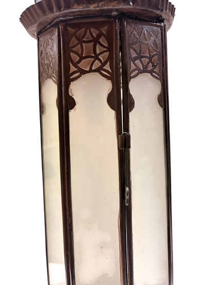 Hexagonal Column Lantern with Frosted Glass