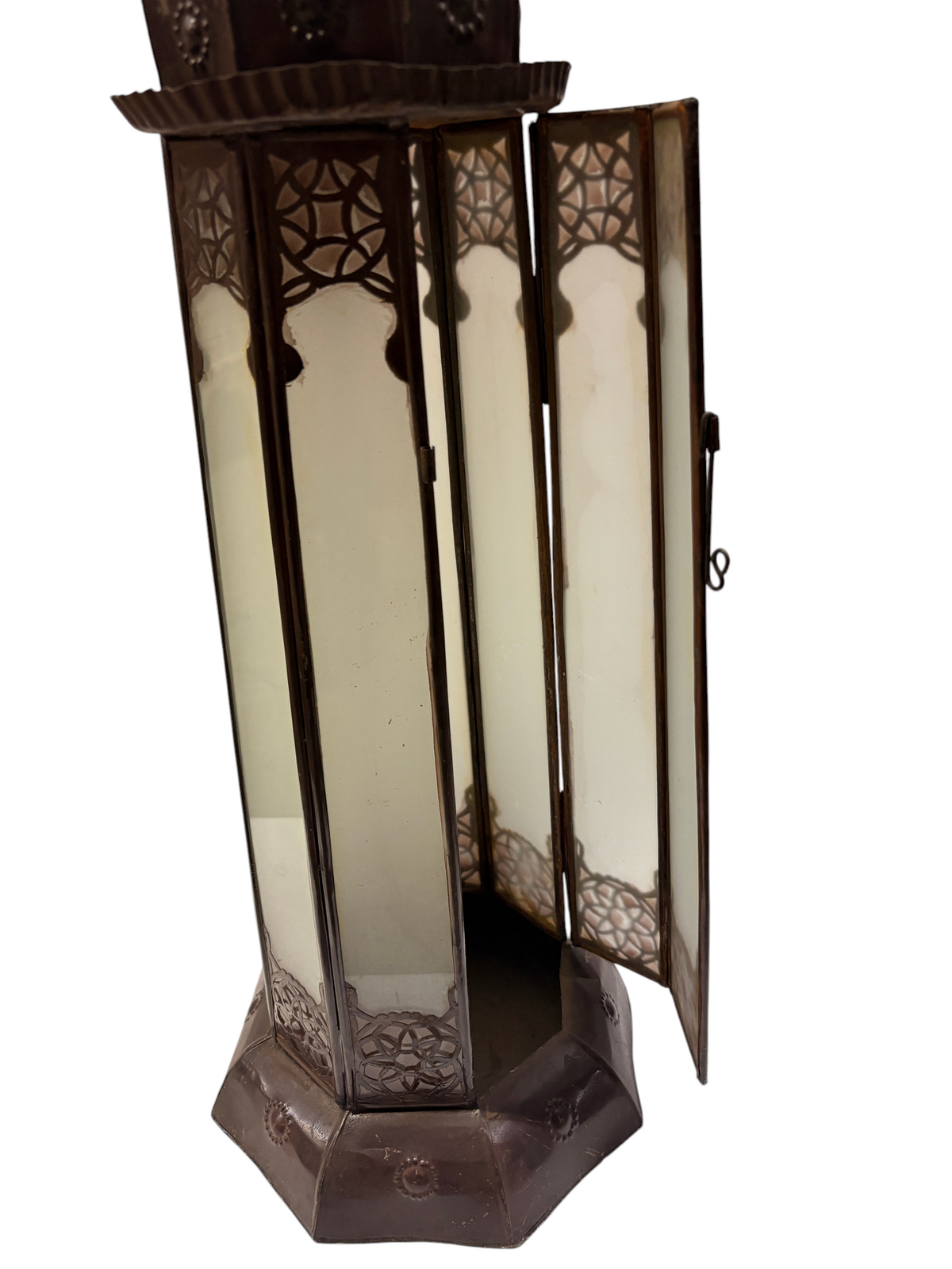 Hexagonal Column Lantern with Frosted Glass