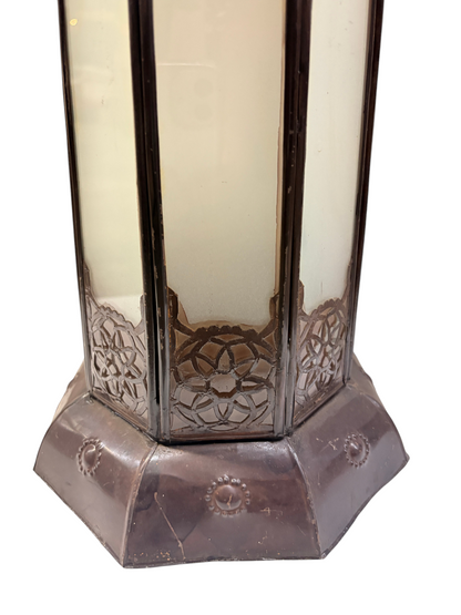 Hexagonal Column Lantern with Frosted Glass