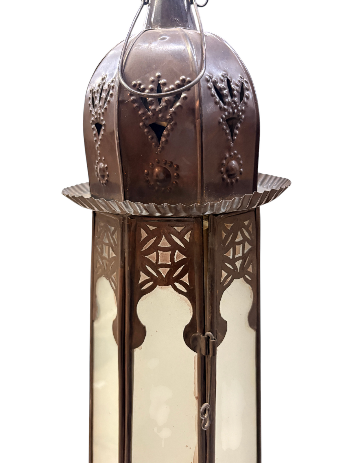 Hexagonal Column Lantern with Frosted Glass