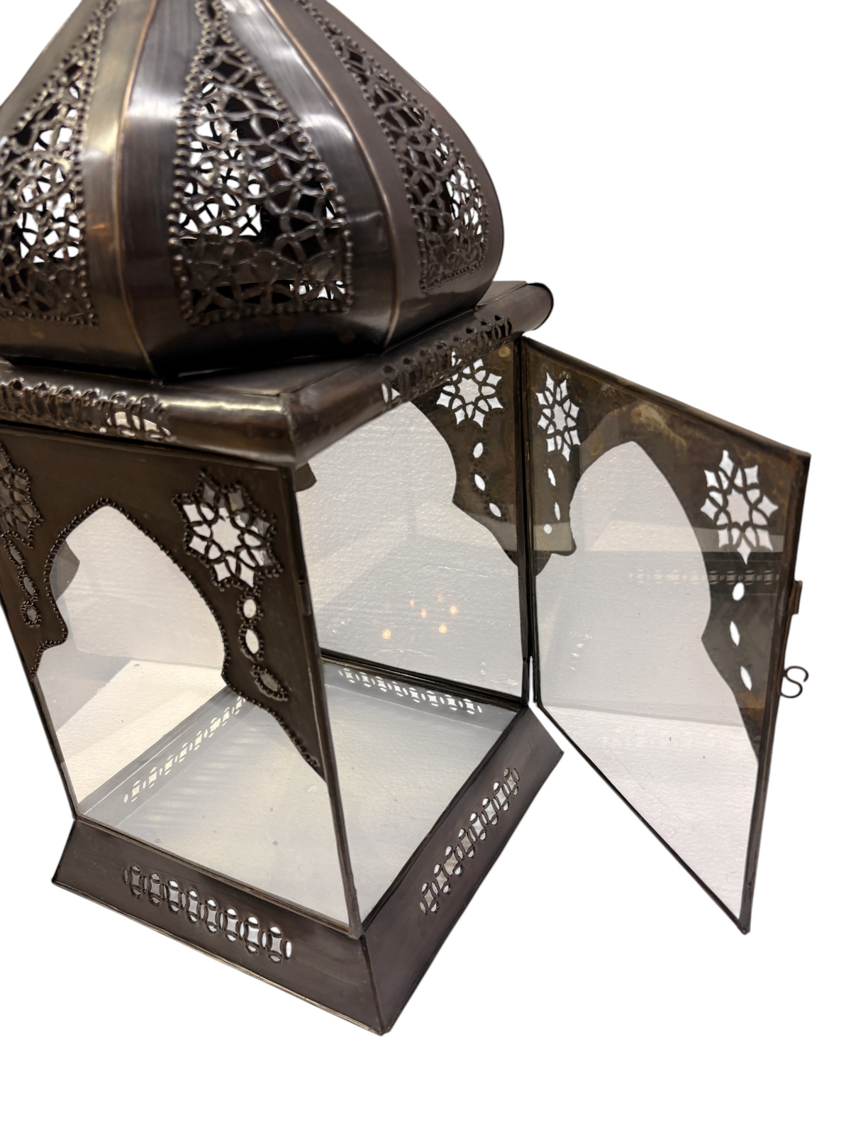 Clear Glass Metal Floor Lanterns
