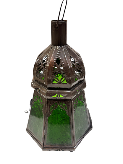 Small Hanging Multi-Color Glass Lanterns