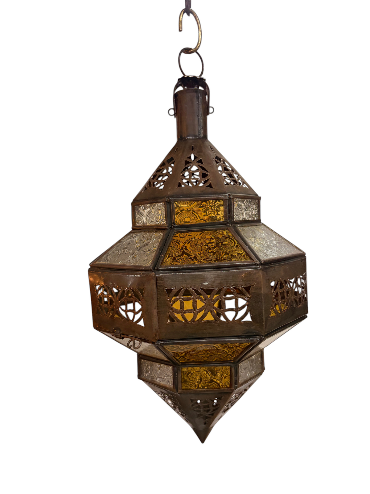 Hanging Multi Color Glass Lantern