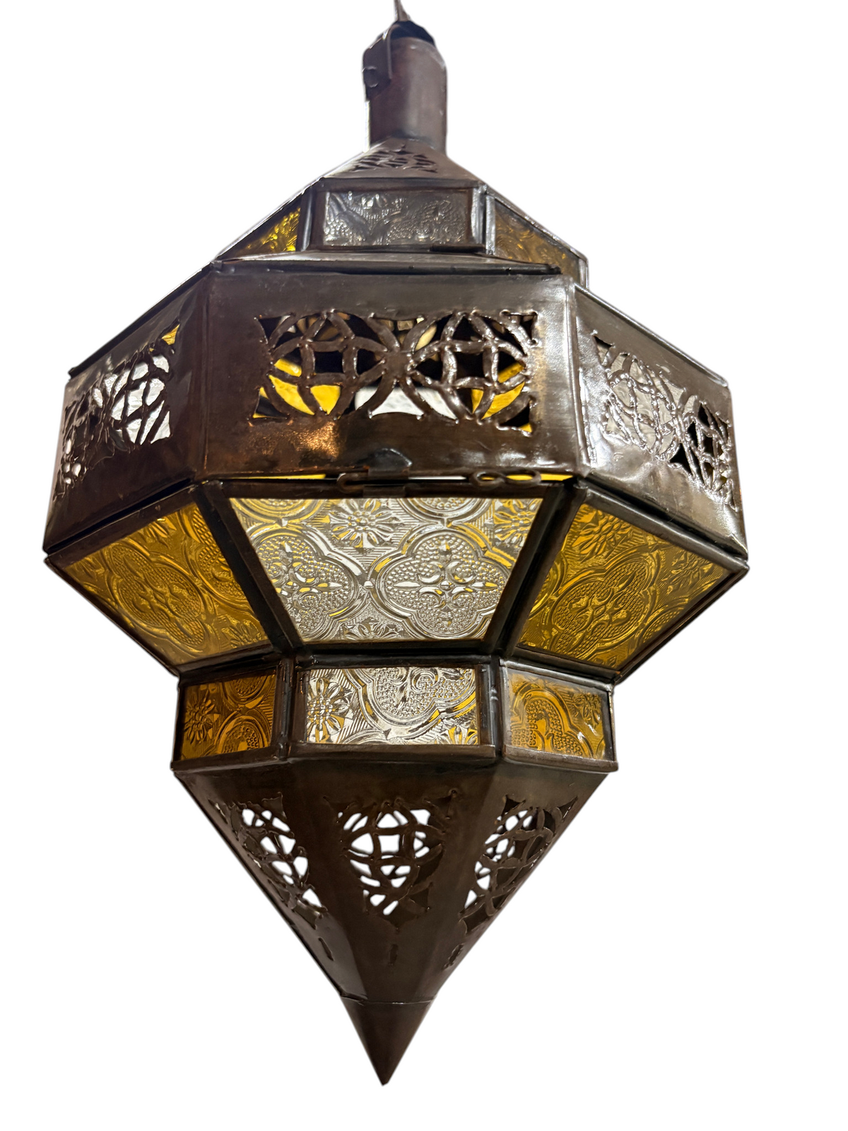 Hanging Multi Color Glass Lantern