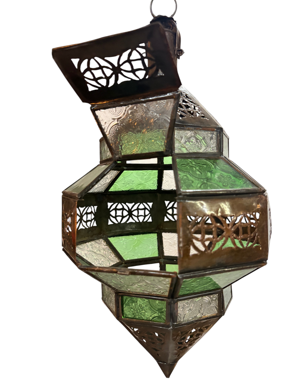 Hanging Multi Color Glass Lantern