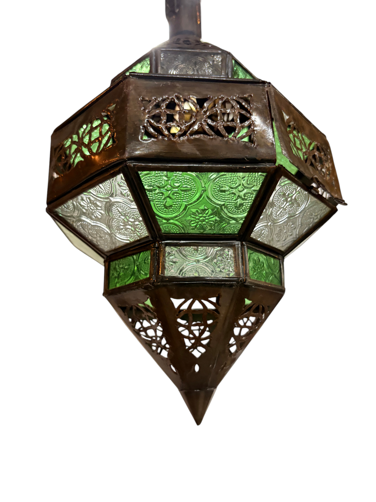 Hanging Multi Color Glass Lantern