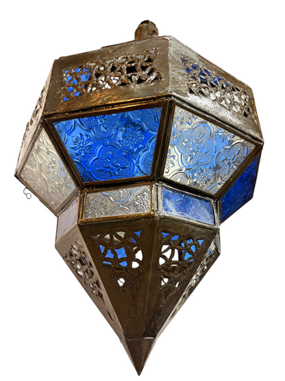 Hanging Multi Color Glass Lantern