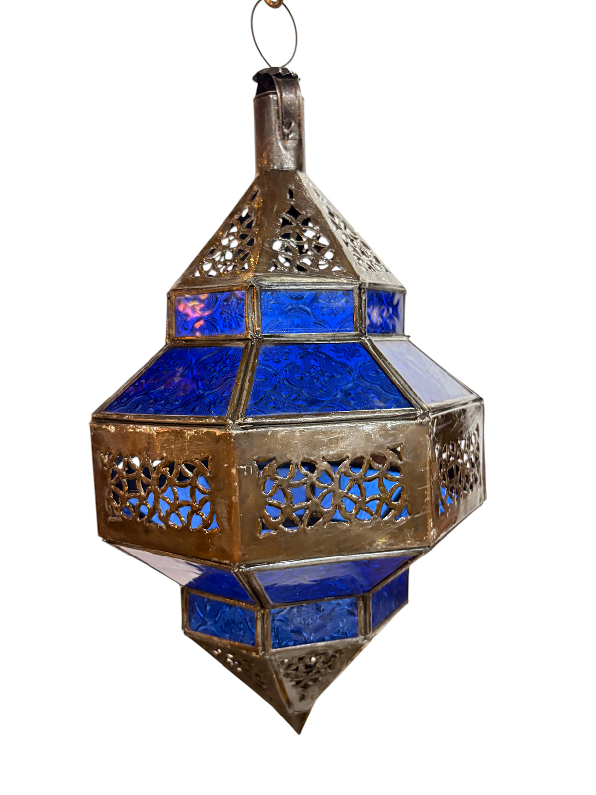 Hanging Multi Color Glass Lantern