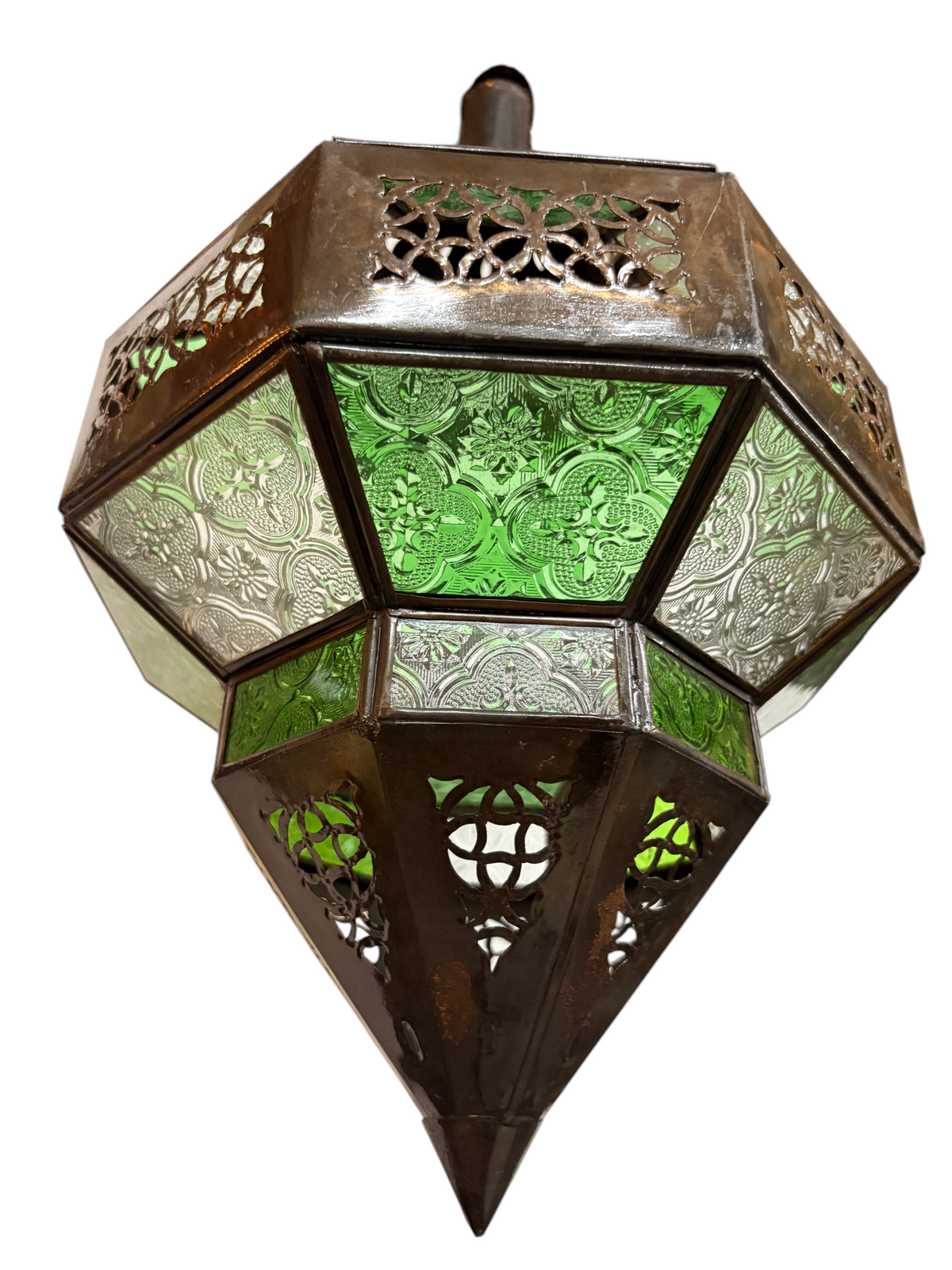 Hanging Multi Color Glass Lantern