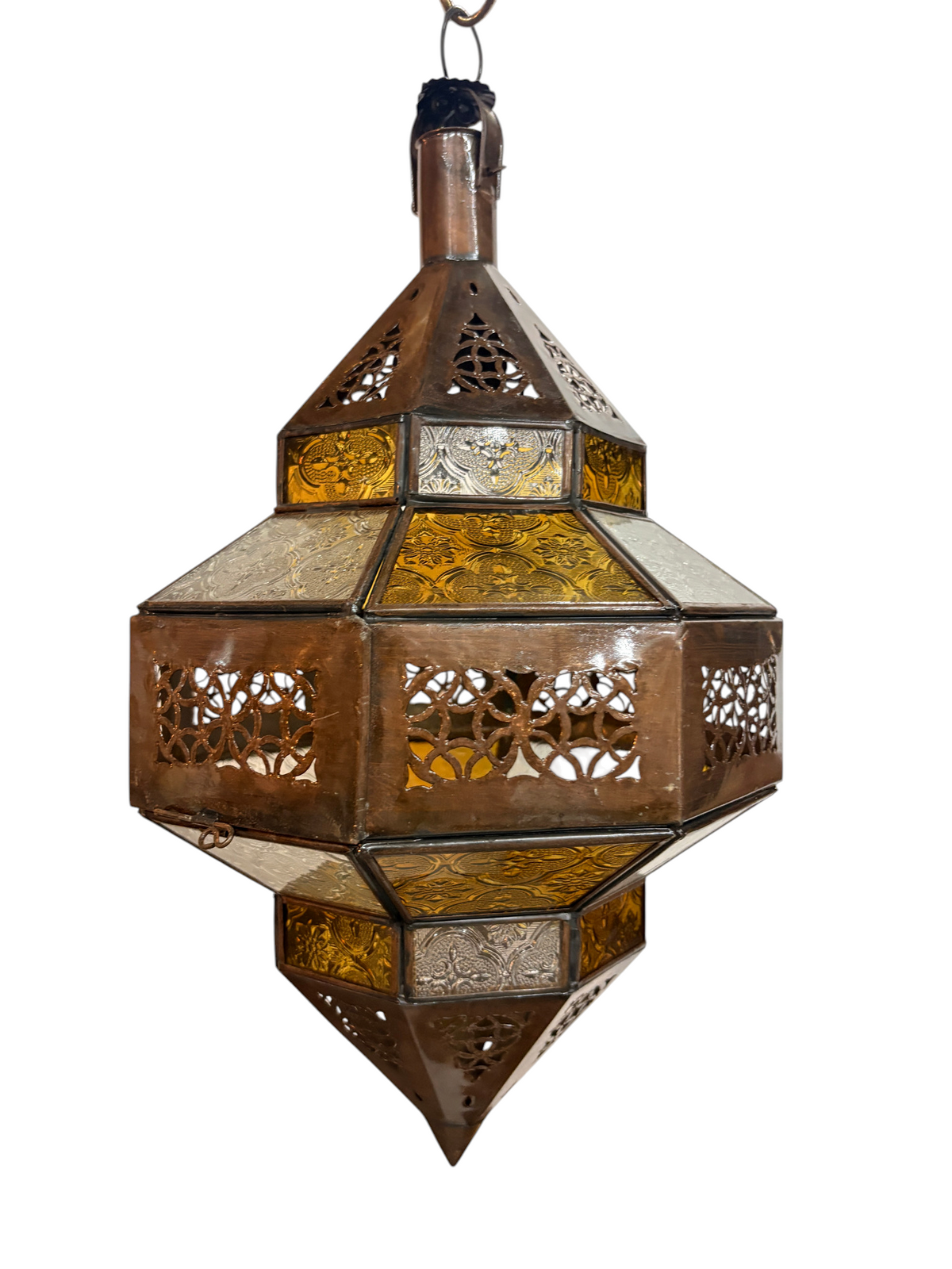 Hanging Multi Color Glass Lantern