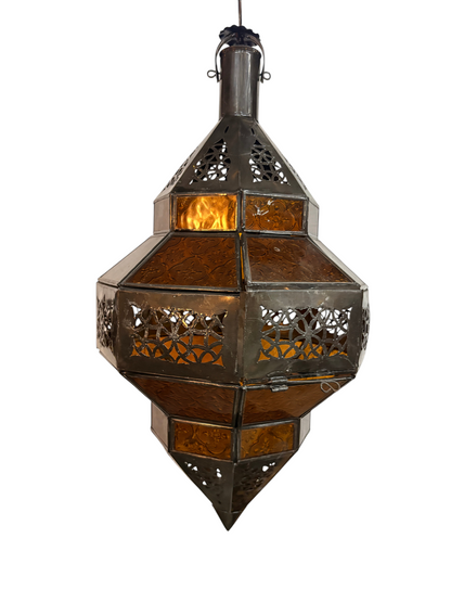 Hanging Multi Color Glass Lantern
