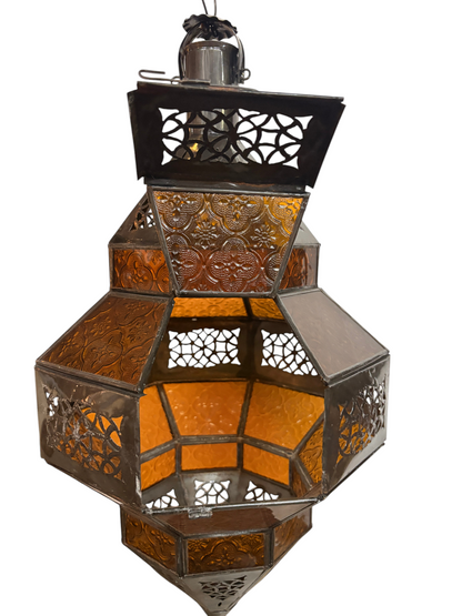 Hanging Multi Color Glass Lantern