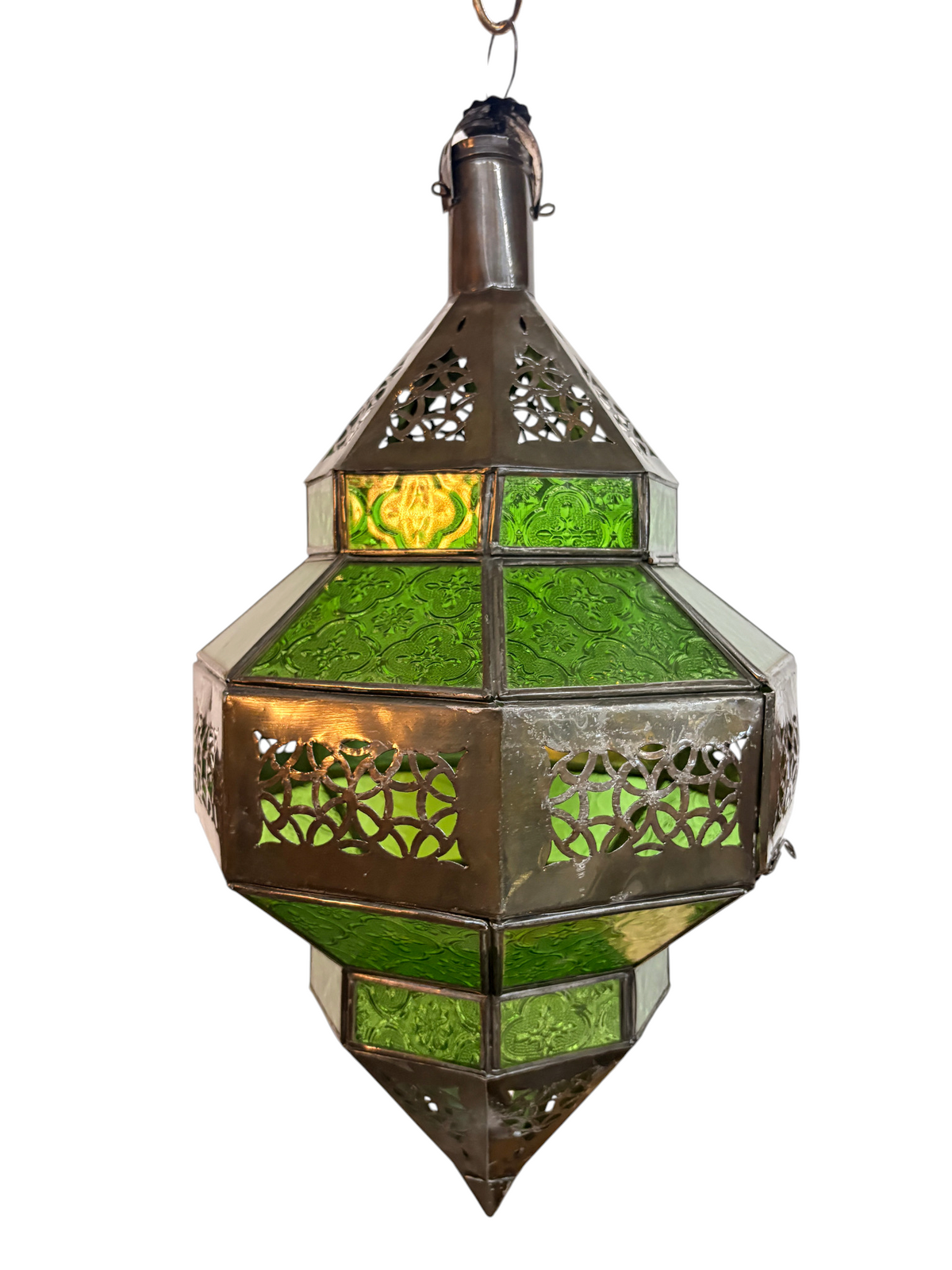 Hanging Multi Color Glass Lantern