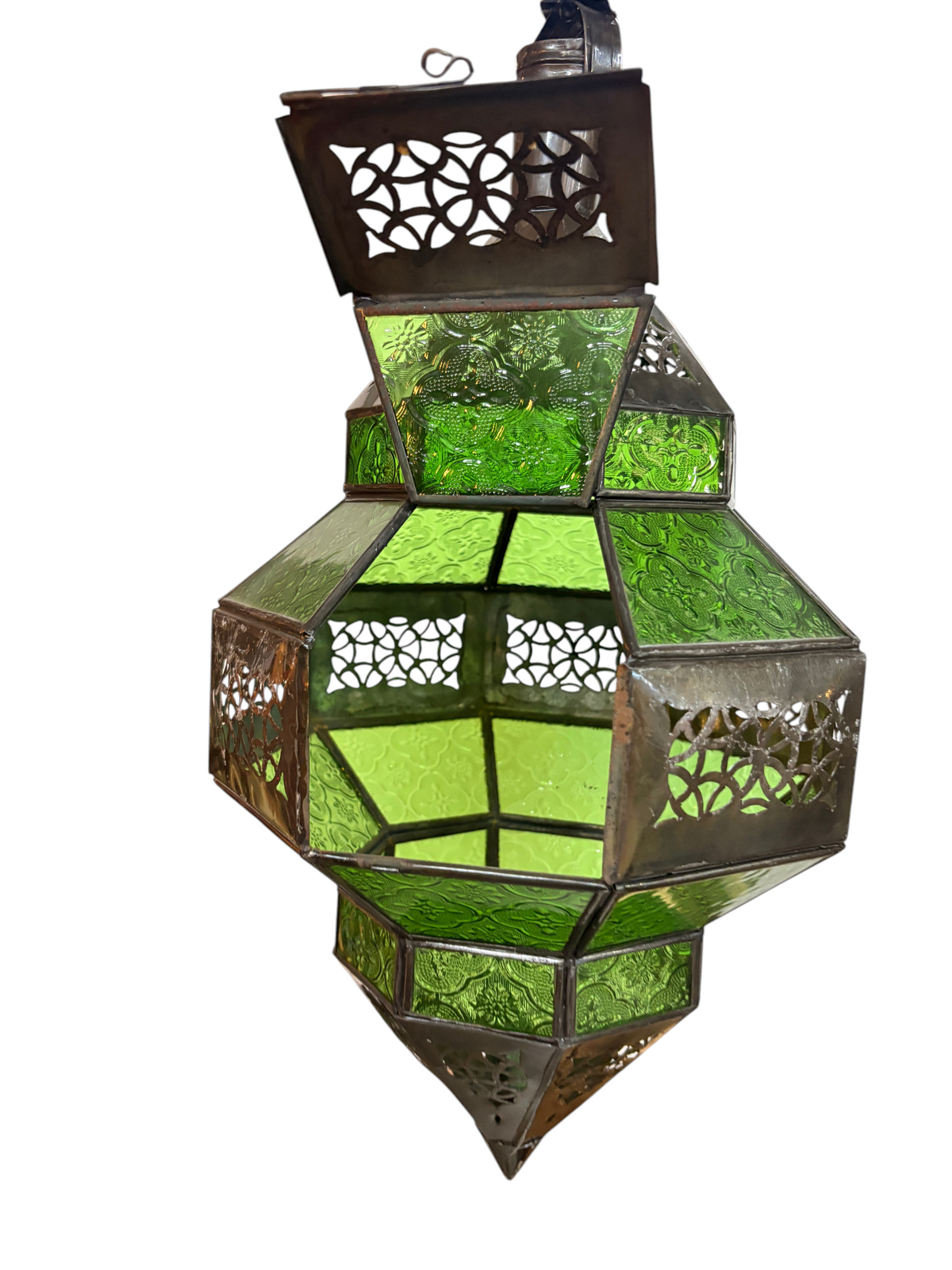 Hanging Multi Color Glass Lantern