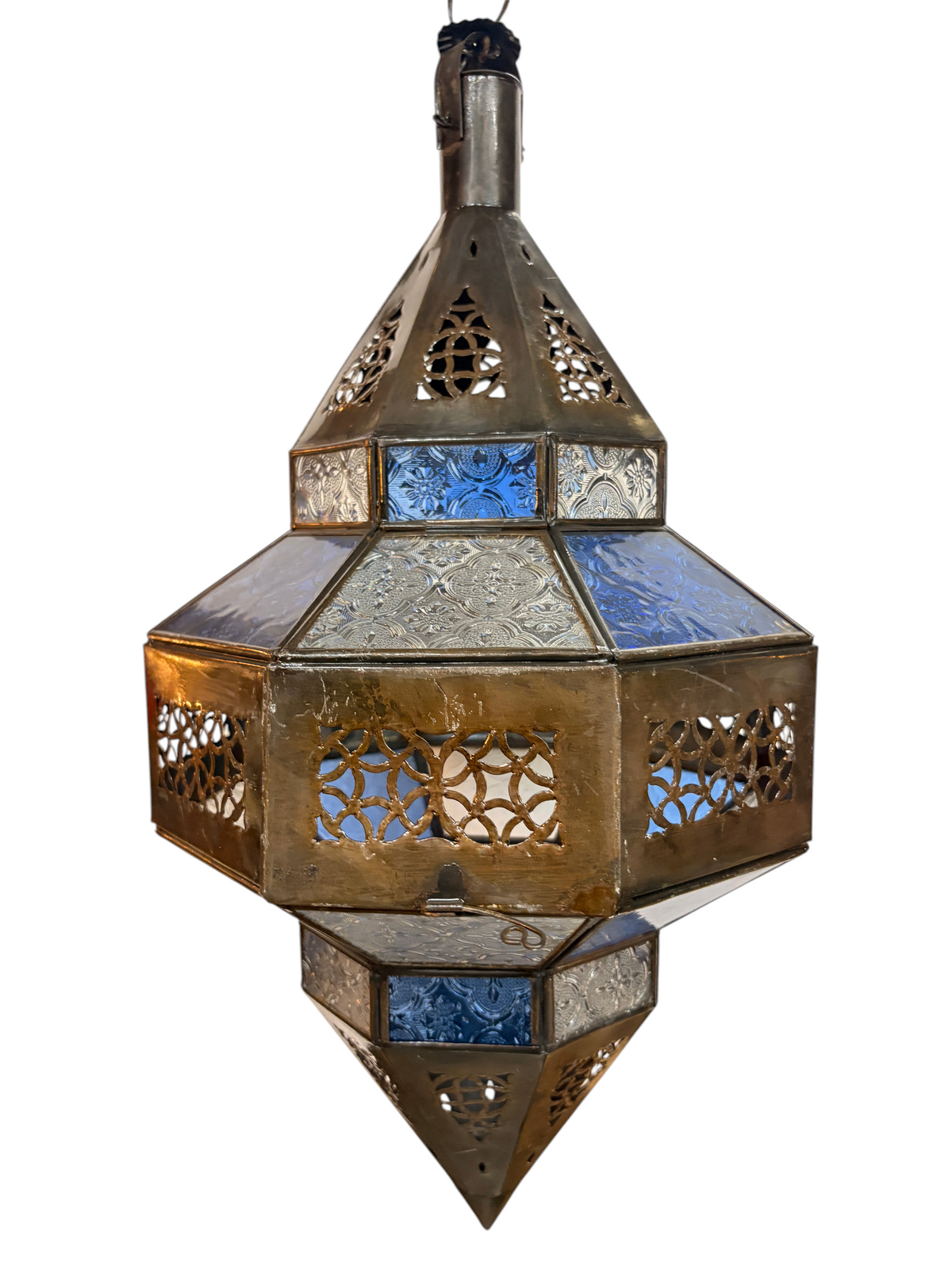 Hanging Multi Color Glass Lantern