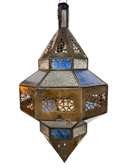 Hanging Multi Color Glass Lantern