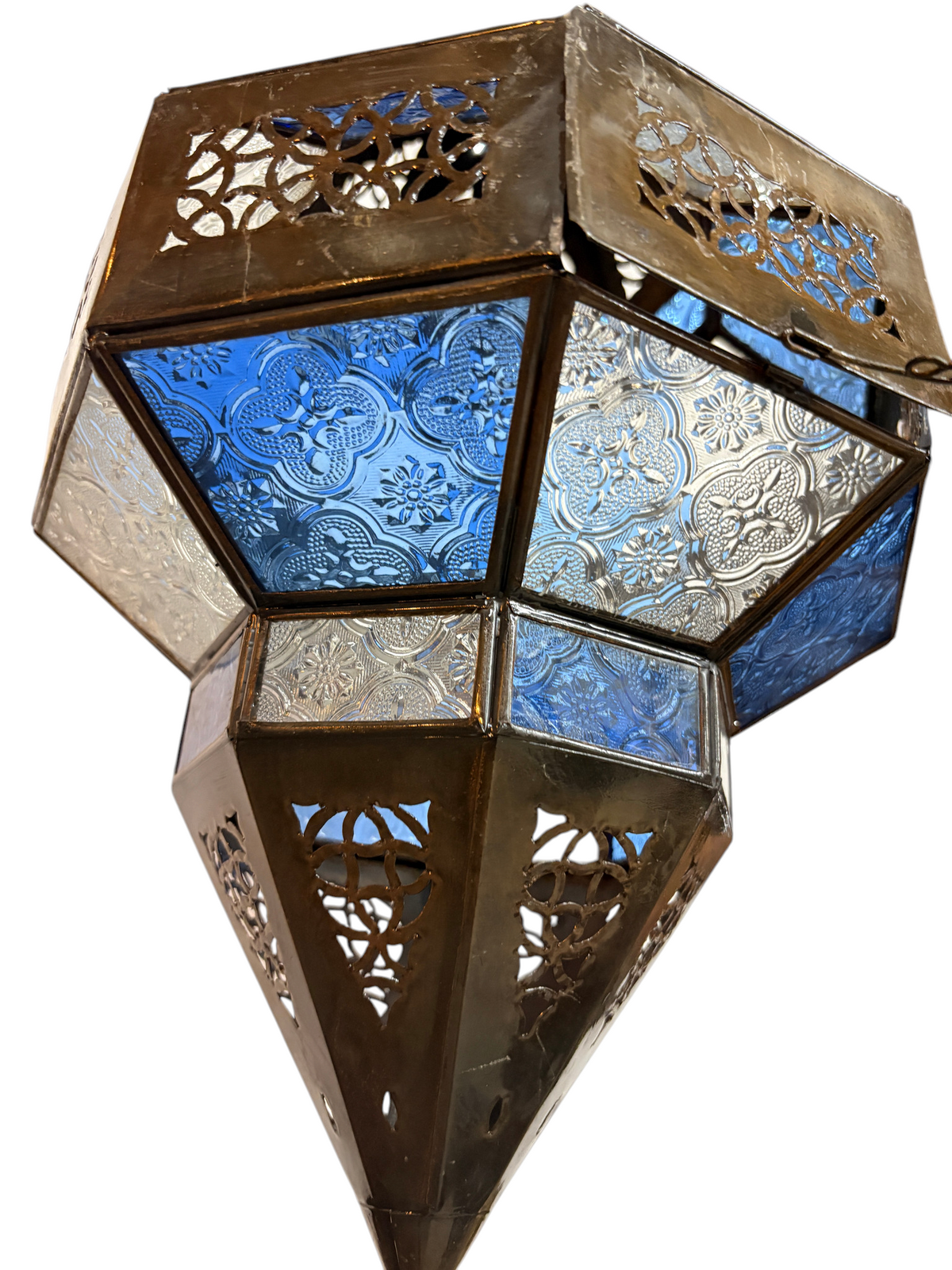 Hanging Multi Color Glass Lantern